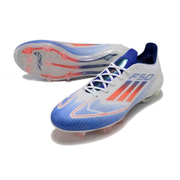 Chaussure Adidas F50 Elite FG Blanc Bleu Rouge