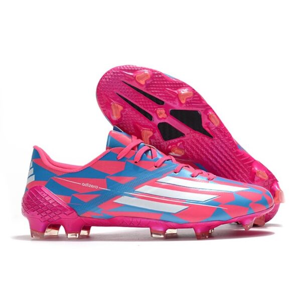 Chaussure de foot adidas F50 Ghosted Adizero FG Rose Bleu Blanc