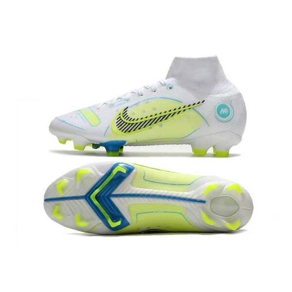 Nike Mercurial Superfly 8 Elite FG Blanc Bleu Jaune