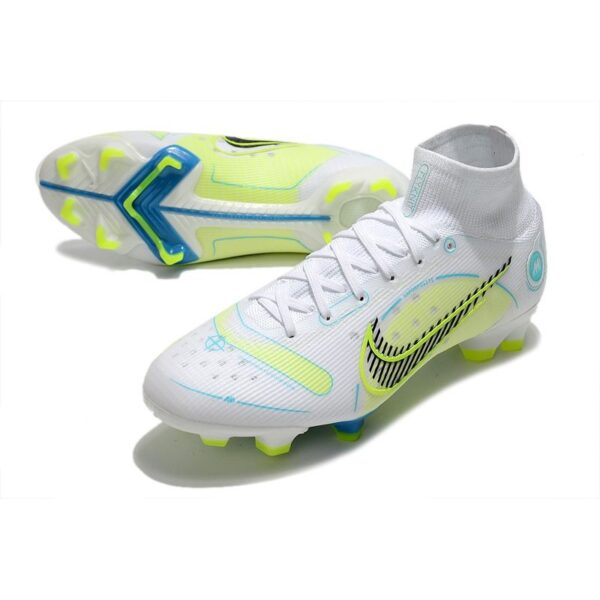 Nike Mercurial Superfly 8 Elite FG Blanc Bleu Jaune